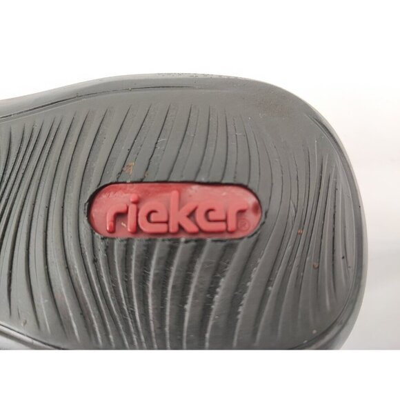 Rieker Women's Black Leather Anti-Stress Slip On Mules Clogs Size 9 US - Picture 10 of 10